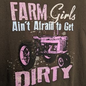 Farm Girls Brown and Pink Glitter Shirt
